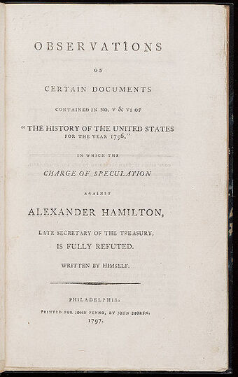 The Reynolds Pamphlet Document Hamilton Wiki Fandom