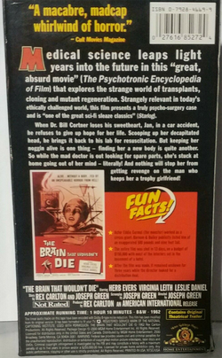 BRAIN THAT WOULDN'T DIE (1959/MGM) - VHS