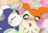 Lapis kisses Hamtaro.