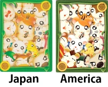 Comparison between a Japanese and American card; note the many subtle differences between them.