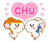 LINE sticker set ("chu" means "kiss" in Japanese)