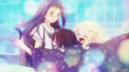 Welcome home hug by Naru and Hana