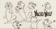Early "Wacko Wolf" concept sketches (Hokey Wolf)