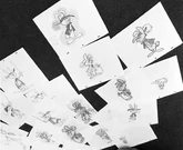 Concept art for Hairbrain Hare and Touché Turtle.