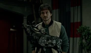 Will notices the stag statue in Hannibal's office.