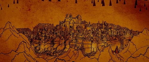 An illustration of a town.
