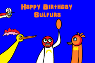 Fire Mario, Moltres, Fire Terry and Fire Phoenix in Sulfura's birthday photo
