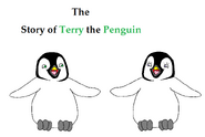 Terry (left) as he appears in a title card of The Story of Terry the Penguin