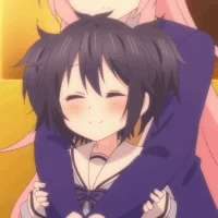 Shio sitting in Satou's lap