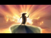 Concept art of the introduction of Sven that was originally planned to be at a sunset to create a fantastical element to the character by Richard Pritchard