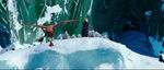 Boss Skua arriving to capture a emperor penguin chick.