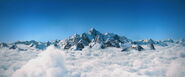 Closer view of the mountains in Antarctica