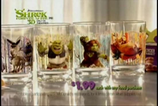 McDonald's Shrek The Third Glasses, 4 Total - general for sale