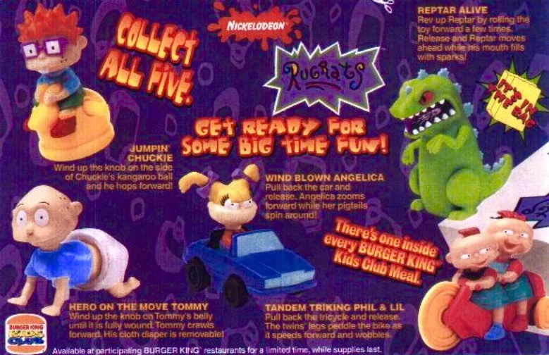 Rugrats (Burger King, 1998) Kids Meal Wiki Fandom