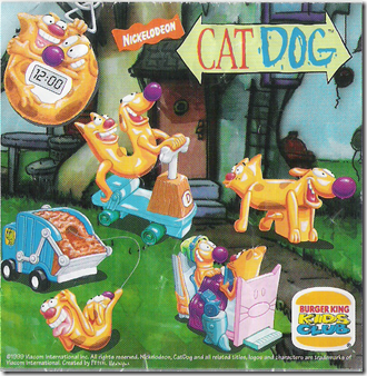 1999 NICKELODEON'S CATDOG FULL SET OF 5 BURGER KING FIGURES