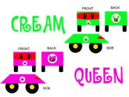 Cream and Queen's cars prototype (Only Cream's is made)