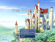 Title screen in the game's first alpha release. The background used is from RPG Maker VX Ace's default graphics.