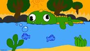 Crocky in his lake.