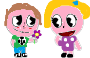 Lois give Lucly one flower.