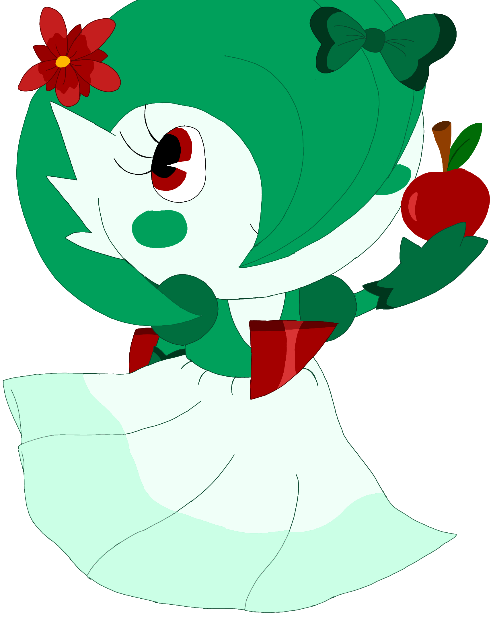 Full-body gardevoir in the snow