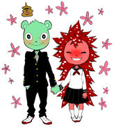 Flippy and Flaky holding hands