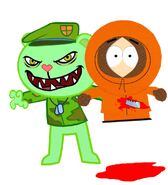 Flippy killing Kenny McCormick (from South Park)