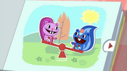 Toothy and Petunia ride a seesaw.