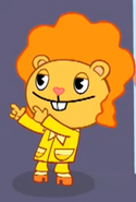 Disco Bear has an orange afro.