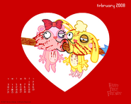 This February 2008 calendar wallpaper is the first to use images from that one music video.