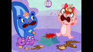 Since Petunia sees Disco Bear doesn't help Giggles, she panics.