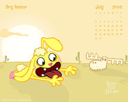 The unforgiving desert isn't Cuddles's habitat in this July 2006 desktop calendar.