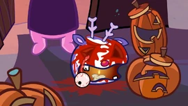 Mime's death in , where  mistakes his head for a pumpkin.
