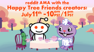 Lammy and Mr. Pickels have tea with the Reddit logo.