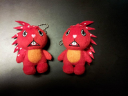 Flaky plush prototypes. Her quills are just one strip of cloth.