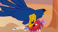 Side view of the eagle mother killing Flaky.