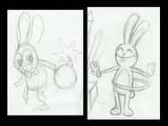 Some early concept arts of Cuddles.