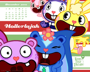 Four characters who can sure holler (and one who hasn't been known to) in this December 2010 desktop calendar.