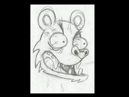 Another early concept art (Banjo Frenzy) depicting the "flipped-out" bear, possibly an early version of Flippy as Fliqpy.