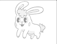 A somewhat confirmation that Cuddles was inspired from Pikachu. (Kenn drew this, hint the KN under the tail)