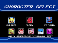 Character selection screen in HTFA 6. (all characters unlocked)