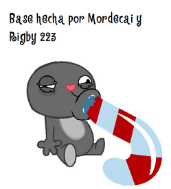 Base con un bastón de caramelo. Hecha por Mordecai y Rigby 223.