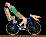 Irresponsible Dad's arms still attached to the bike.