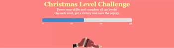 Santa crawling in the Christmas Challenge banner.