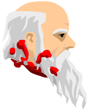 Santa Claus' severed head.