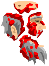 Wheelchair Guy's broken head pieces.