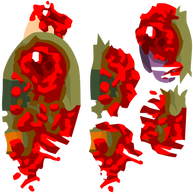 Wheelchair Guy's torso and torso pieces.