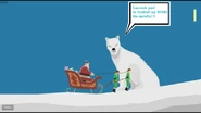 The polar bear warning Santa that the launchpad is busted