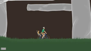 Avoiding the slow falling platforms.