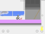 The long wooden board supporting the elevator.