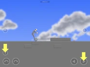 The cement platforms which the player must jump over.